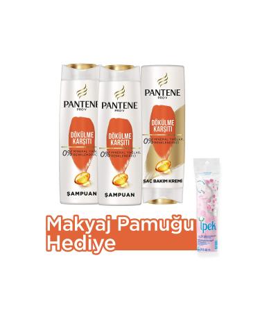 Pantene Anti-Hair Loss Shampoo 400 ml X 2 Hair Care Cream 360 ml Make-up Cotton - Buy Online on GoSupps.com