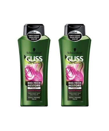 Gliss Schwarzkopf Hair Strengthening Shampoo Bio-tech Restore 360 Ml. 2 Pack (Sensitive Damaged Hair)