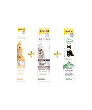 Gimcat Multivitamin Paste 100gr + Anti-hairball Malt 100gr + Digestive Support 50gr