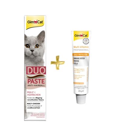 Gimcat Duo Paste Chicken Malt Cat Paste 50gr + Multivitamin Paste 20gr