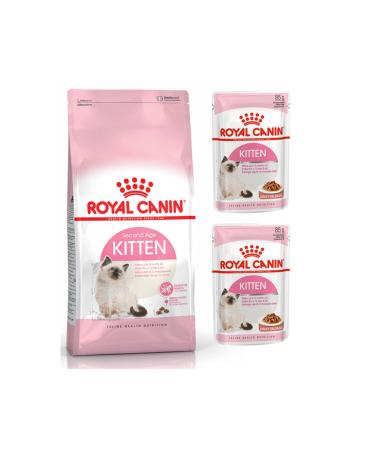 Royal Canin Kitten Kitten Cat Food 4 Kg + Kitten Wet Food 2 Pieces (original)