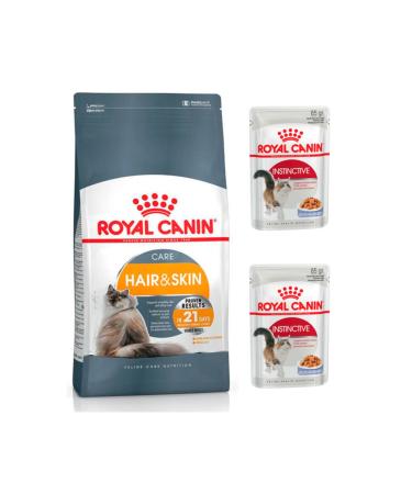 Royal Canin Hair&Skin Care Hair Beauty Cat Food 4 Kg + Wet Food 2 Pieces