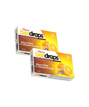 Balen Beedrops Licorice - Zinc - Vitamin C. Orange Flavored 24 Drops X 2 Pieces