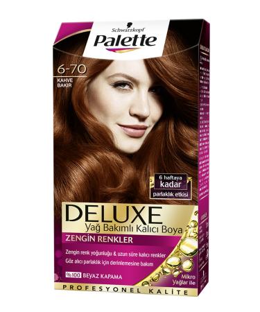 Schwarzkopf Palette Deluxe 6-70 Brown Copper - Oil Care Permanent Hair Dye