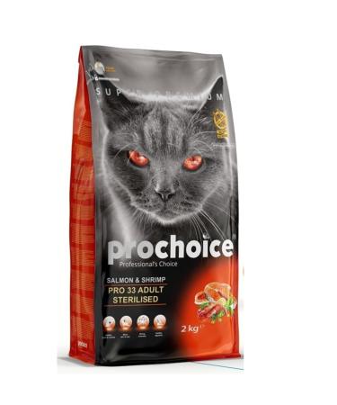 Pro Choice Prochoice 2 Pieces Pro 33 Sterilized Salmon Shrimp Cat Food 2 Kg X 2 4 Kg
