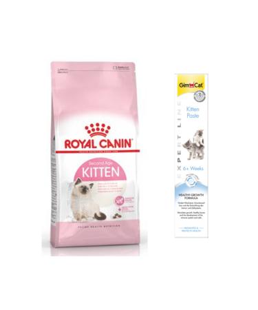 Royal Canin Kitten Dry Cat Food 2kg + Gimcat Kitten Paste 50gr
