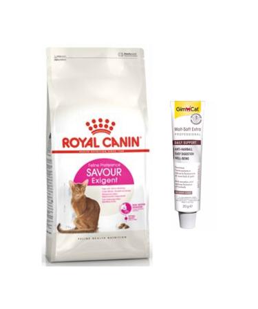 Royal Canin Savour Exigent Selective Cat Dry Food 2 kg + Gimcat Anti-hairball Malt Paste Cat Paste 20gr