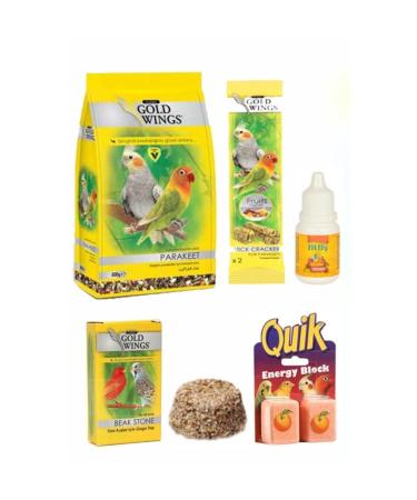 Gold Wings Parakeet Sultan Lovebird Food and Care Set 500 Gr