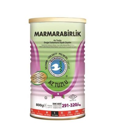 Marmarabirlik Natural Black Olives in Brine Lightly Salted 800 Grams