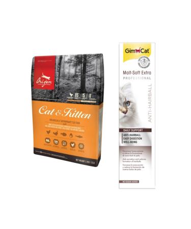 Orijen Cat&Kitten Adult&Kitten Cat Food 1.8 kg + Gimcat Anti-hairball Malt Paste Cat Paste 100 gr
