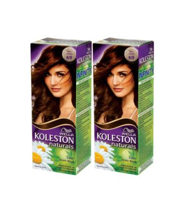 Wella 2-Piece Koleston Naturals 6/0 Dark Blonde - Permanent Cream Hair Dye