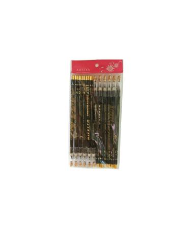 BERAT Black Pencil Eyeliner 12 Pieces 1 Package with Opener