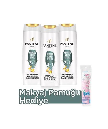 Pantene 2 in 1 Shampoo and Conditioner Anti-Dandruff Effective 400 ml X 3 Make-up Cotton - Buy Online on GoSupps.com