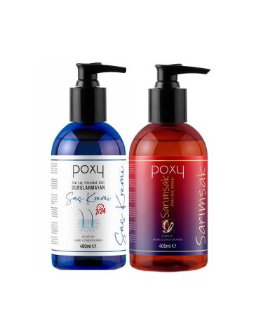 Poxy Closed Hair Special Garlic Extract Hair Conditioner 400 Ml & Leave-In Conditioner 400 Ml