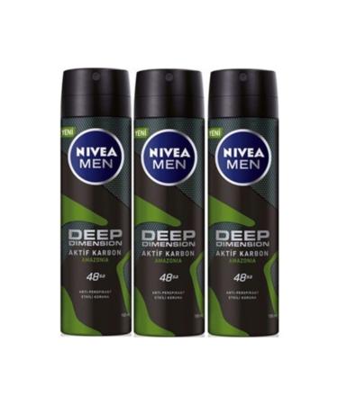 NIVEA Men Deep Active Carbon Detergent 150 Ml X 3 Pieces