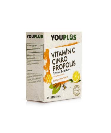 Youplus Vitamin C Zinc Propolis 20 Effervescent Tablets (1 PIECE) - Buy Online on GoSupps.com