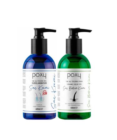 Poxy Hair Care Cream for All Hair Types 400 Ml & Leave-In Conditioner 400 Ml