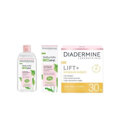 Diadermine (+30) Anti-Wrinkle Moisturizing Care Cream 50 ml and Make-up Remover Water 400 ml