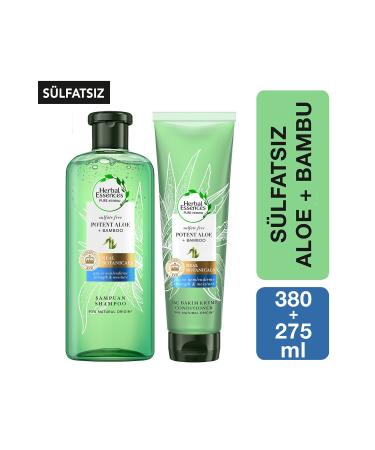 Herbal Essences Sulfate-Free Strength & Moisture Aloe + Bamboo Shampoo 380 ml + Conditioner 275 ml