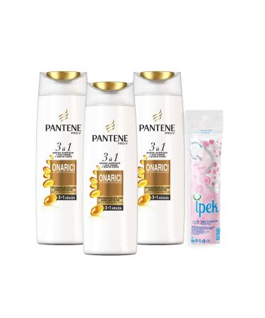 Pantene 3 in 1 Shampoo Cream Care Treatment Repair Protector 470 ml X 3 Make-up Cotton - Buy Online on GoSupps.com