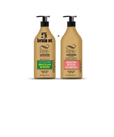 mr infinity Infinity Hair Straightener Keratin Care 1000 ml + Keratin Botox Shampoo Salt-Free 1000 ml