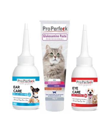 pro perfeck Glucosamine Paste 100 Gr + Cat and Dog Eye Lotion 50 Ml + Cat and Dog Ear Lotion 50 Ml