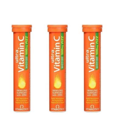 Vitabiotics Ultra Vitamin C 1000mg 20 Effervescent Tablets 3 Pieces