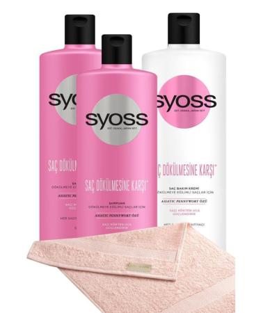 Syoss Anti Hair Loss Shampoo 500ml X 2 Pieces + Hair Conditioner 500ml + Madame Coco Towel
