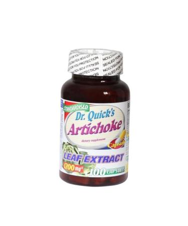 Dr Quicks Artichoke 100 Capsules Wild Artichoke Cynora Cordunculus Leaf Extract 600 mg