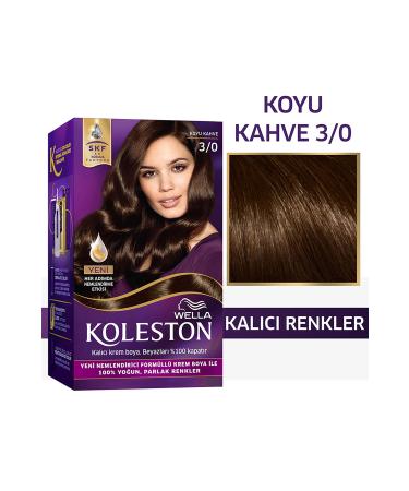 Wella Koleston Kit Hair Dye 3/0 Dark Brown - Buy Online on GoSupps.com