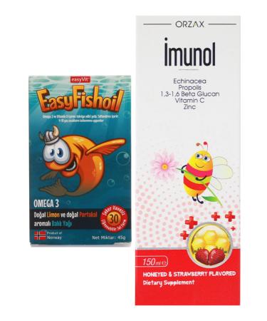 Easy Fishoil Omega 3 Chewable 30 Gel Tablets X Imunol Syrup 150 ml