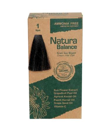 NATURABALANCE Organic Cream Hair Dye 1 Black 60 Ml 8699367127936