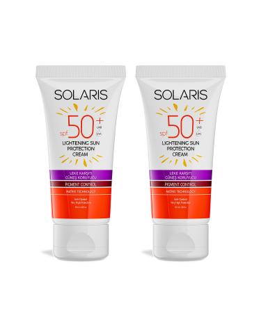 SOLARIS All Skin Types Spf 50 Sun Cream Set Anti-Stain Anti-Aging and Moisturizing X2