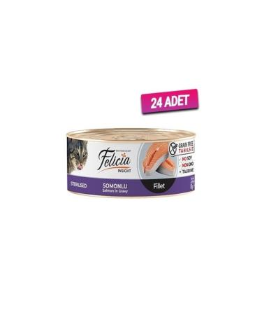 Felicia 24 Pieces - Grain-Free Salmon Fillet Sterilized Cat Canned Food 85 gr