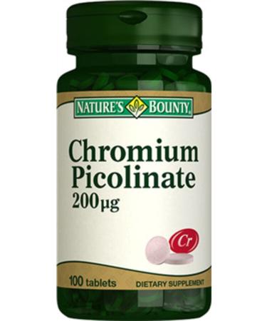 Natures Bounty Chromium Picolinate 200 mcg 100 Tablets