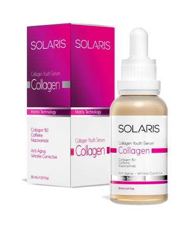 SOLARIS Revitalizing Collagen Serum Anti-Aging 30 ml (2% COLLAGEN 0.5% NIACINAMIDE AND CAFFEINE) - Buy Online on GoSupps.com