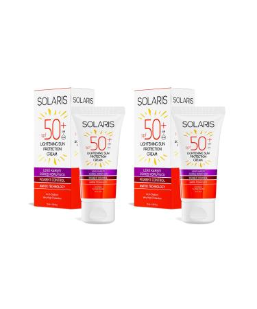 SOLARIS All Skin Types Spf 50 Sun Cream Set Anti-Stain Anti-Aging and Moisturizing X2 - Buy Online on GoSupps.com