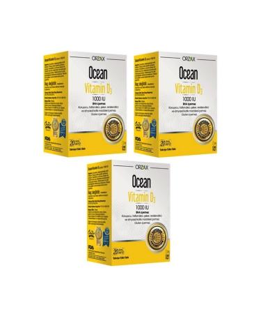 Orzax Vitamin D Support - Vitamin D3 1000 Iu Spray 20 Ml X3 Pieces