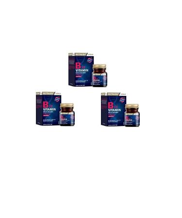 Nutraxin Helps Reduce Fatigue and Exhaustion Vitamin B12 60 Capsules x3