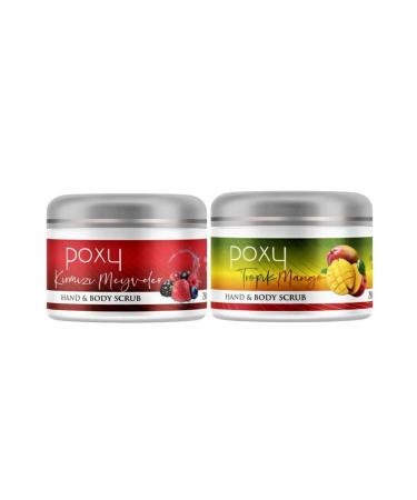 Poxy Red Fruits Scrub (For Calluses) 250 Ml & Tropical Mango Scrub (Full Body Intensive Moisture) 250 Ml