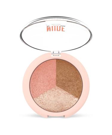 Golden Rose 3' Illuminator & Blush & Bronzer - Nude Look Baked Trip Face Powder