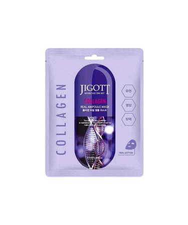 Jigott Collagen Elasticity Enhancing Moisturizing and Brightening Real Ampoule Mask