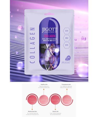 Jigott Collagen Elasticity Enhancing Moisturizing and Brightening Real Ampoule Mask - Buy Online on GoSupps.com