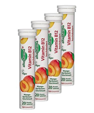 Altapharma Water Soluble Tablets 20 Mango Apricot Flavored B12 Vitamin 4 Pieces