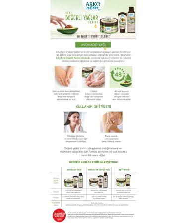 Arko Nem Cream Precious Oils Avocado 250 Ml X 4 Pieces - Buy Online on GoSupps.com