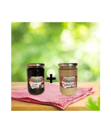 Erenk y Ba Evi Tahini-Molasses Package from Nature to Your Table (Natural Genuine Grape Molasses and Local Sesame Tahini)