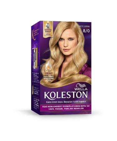 Wella Brand: Koleston Kit Hair Dye 8/0 Light Blonde