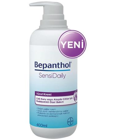Bepanthol Sensidaily Daily Body Care Cream with Pump 400 ml L Very Dry Skin - Daily Intensive Moisturizer
