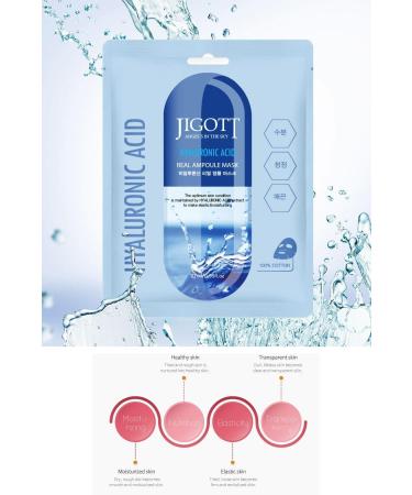 Jigott Hyaluronic Acid 3 Layer Intensive Effect Moisturizing Real Ampoule Mask - Buy Online on GoSupps.com