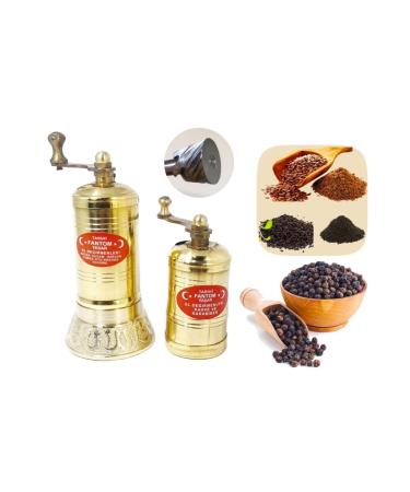 FANTOM Rice Engraved Flax Grinder + Mini Black Pepper Grinder Mill Set of 2 Ln-282+283